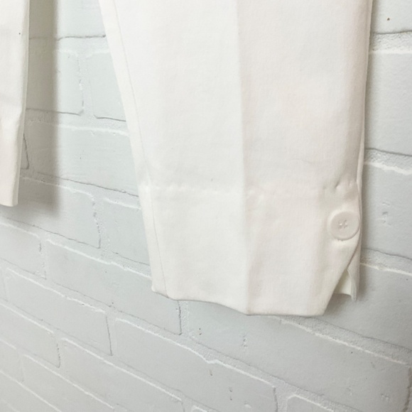 NWT Ecru Trousers Dress Pants Ankle Split hem Crop Ivory Off-White Coastal Sz 2 - Picture 11 of 16